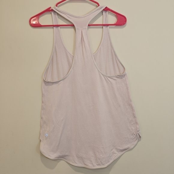 LULULEMON Athletica Sz Medium Racerback Gym Tank Blush Light Pink Scoop Neck - Picture 4 of 6